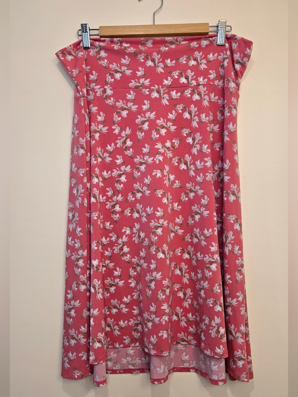 LuLaRoe Azure Pink Floral Skirt - Size 2XL